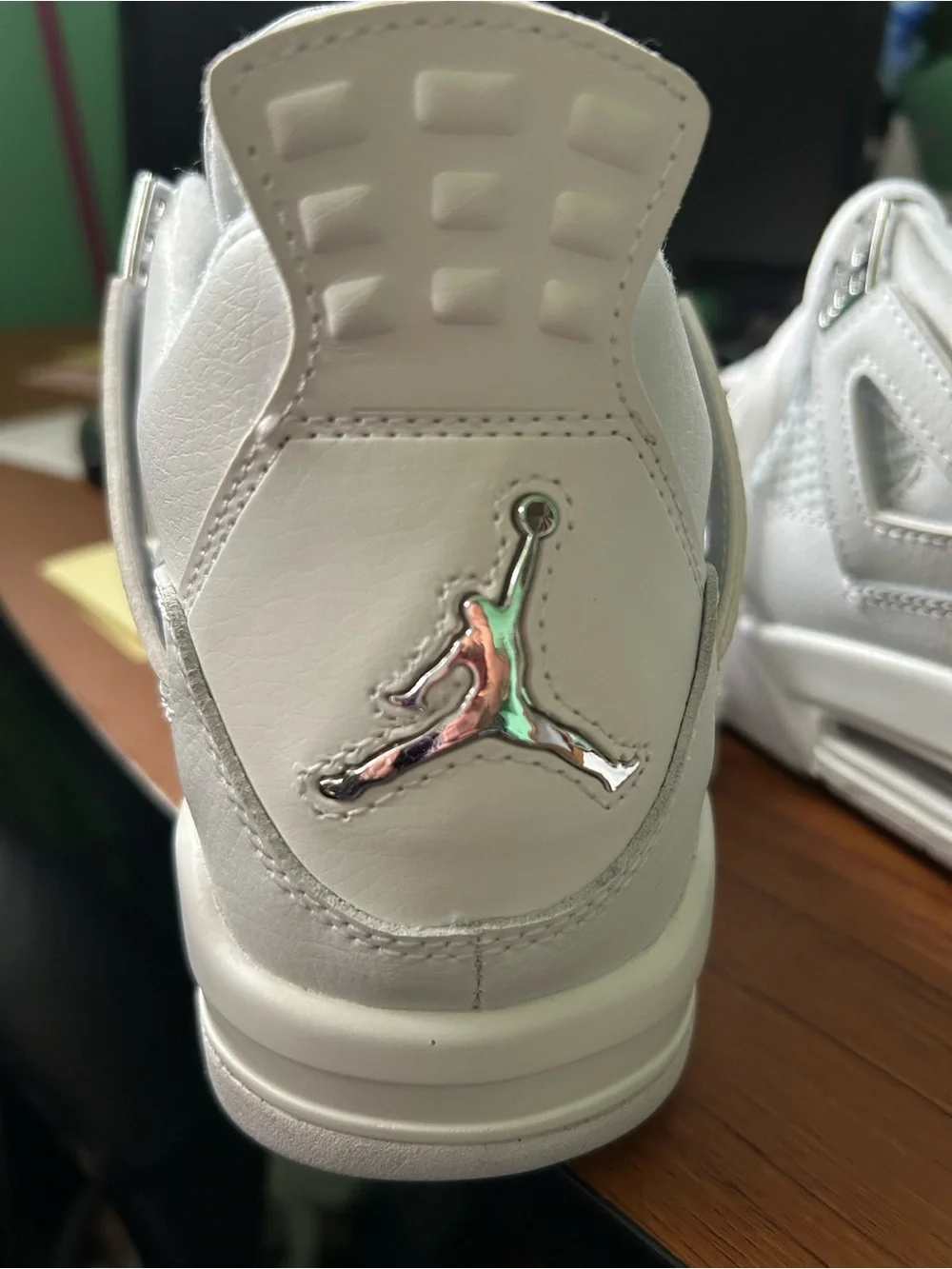 NIB Air Jordan White Leather Retro 4 Sneakers